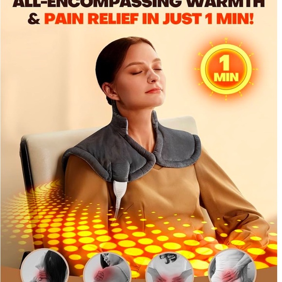 RENPHO Heating Pad for Back, Electric Heat Pads for Neck Shoulders Pain - Picture 1 of 4